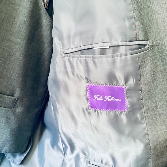 Fabio Fabrinni 3-Piece Suit Men's 42L Gray 2-Button Notch Lapel Formal Wedding - Picture 8 of 16